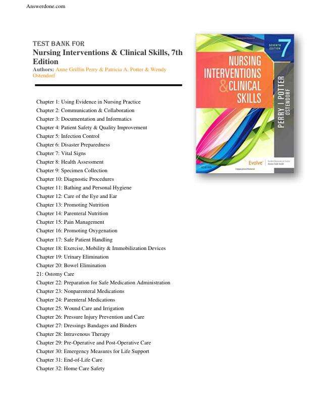 Nursing Interventions & Clinical Skills, 7th Edition Potter Chapters 1-32 Complete Guide A+.pdf