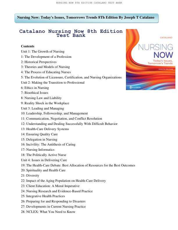 Catalano Nursing Now 8th Edition Test Bank.pdf