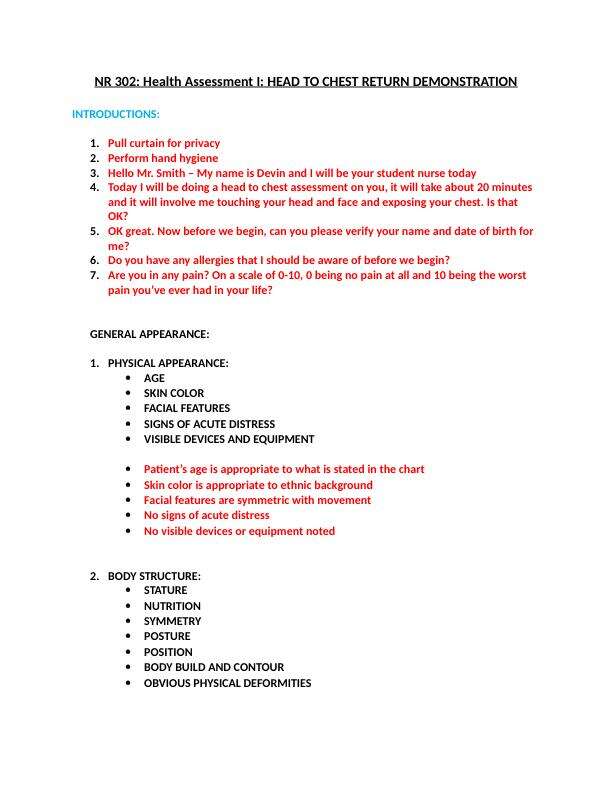 NR 302 Health Assessment I HEAD TO CHEST RETURN DEMONSTRATION.pdf