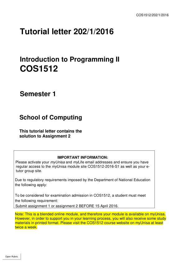 COS1512 Introduction to Programming II Semester I.pdf