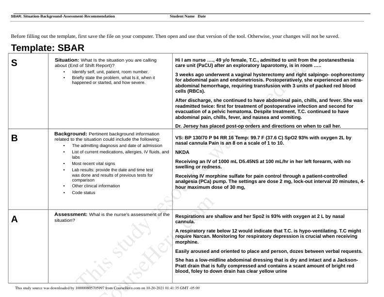 SBAR OB CE 6 Case Study Abdominal Surgery.pdf