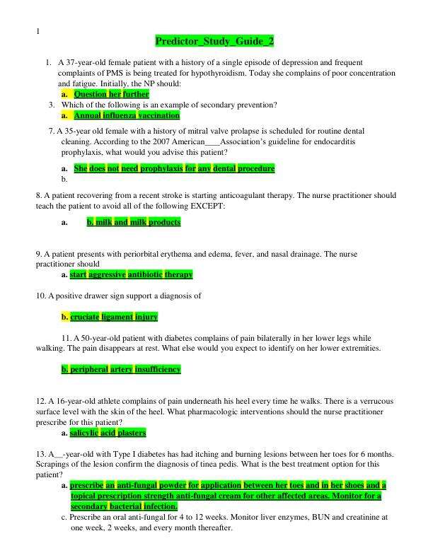 Predictor Study Guide 2