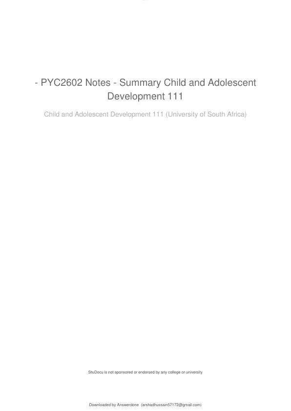 PYC2602 Notes Summary Child and Adolescent Development 111.pdf