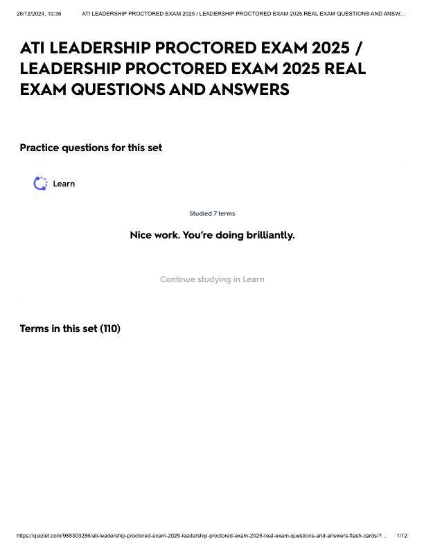 ATI LEADERSHIP PROCTORED EXAM 2025 _ LEADERSHIP PROCTORED EXAM 2025 REAL EXAM QUESTIONS AND ANSWERS.pdf