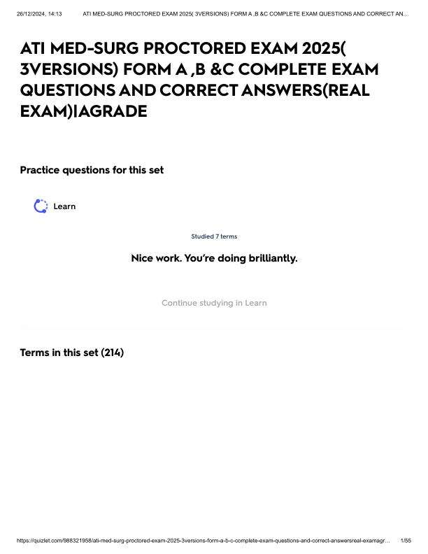 ATI MED-SURG PROCTORED EXAM 2025( 3VERSIONS) FORM A ,B &C COMPLETE EXAM QUESTIONS AND CORRECT ANSWERS(REAL EXAM)_AGRADE F.pdf