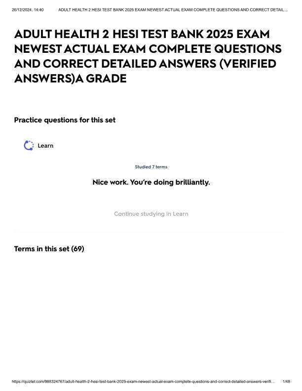 ADULT HEALTH 2 HESI TEST BANK 2025 EXAM NEWEST ACTUAL EXAM COMPLETE QUESTIONS AND CORRECT DETAILED ANSWERS (VERIFIED ANSWERS)A GRADE.pdf