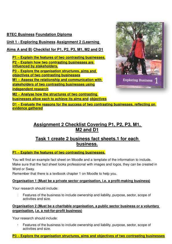 Assignment 2 help sheet for P1,P2,P3,M1,M2,D1_Revised,
