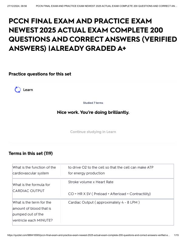 PCCN FINAL EXAM AND PRACTICE EXAM NEWEST 2025 ACTUAL EXAM COMPLETE 200 QUESTIONS AND CORRECT ANSWERS (VERIFIED ANSWERS) _ALREADY GRADED A+.pdf