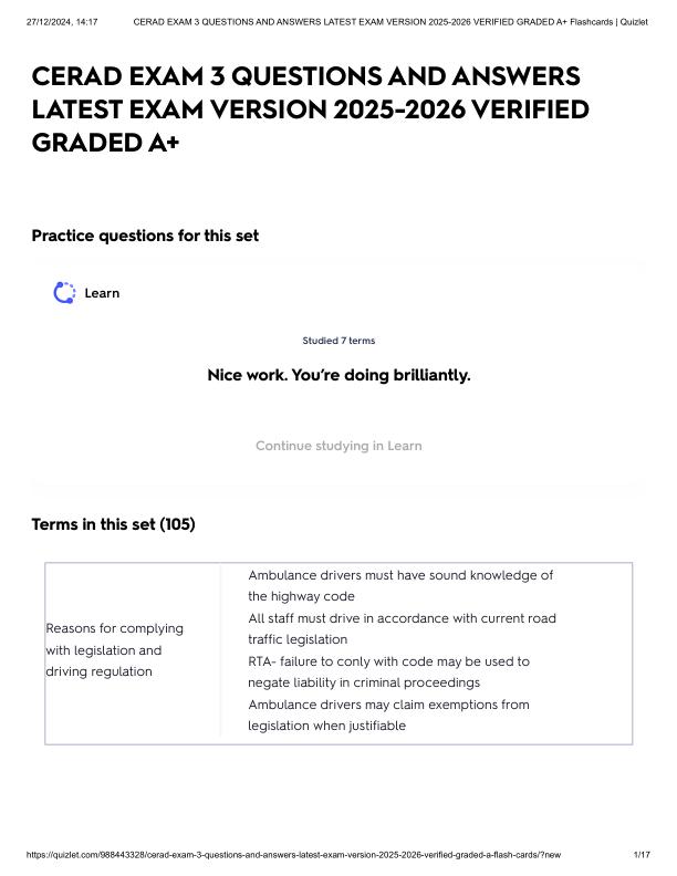 CERAD EXAM 3 QUESTIONS AND ANSWERS LATEST EXAM VERSION 2025-2026 VERIFIED GRADED A+.pdf