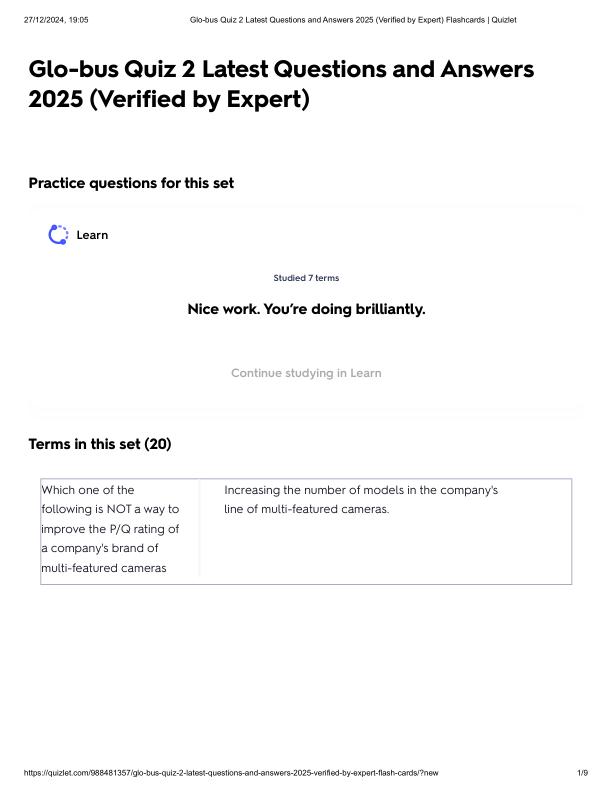 Glo-bus Quiz 2 Latest Questions and Answers 2025 (Verified by Expert).pdf