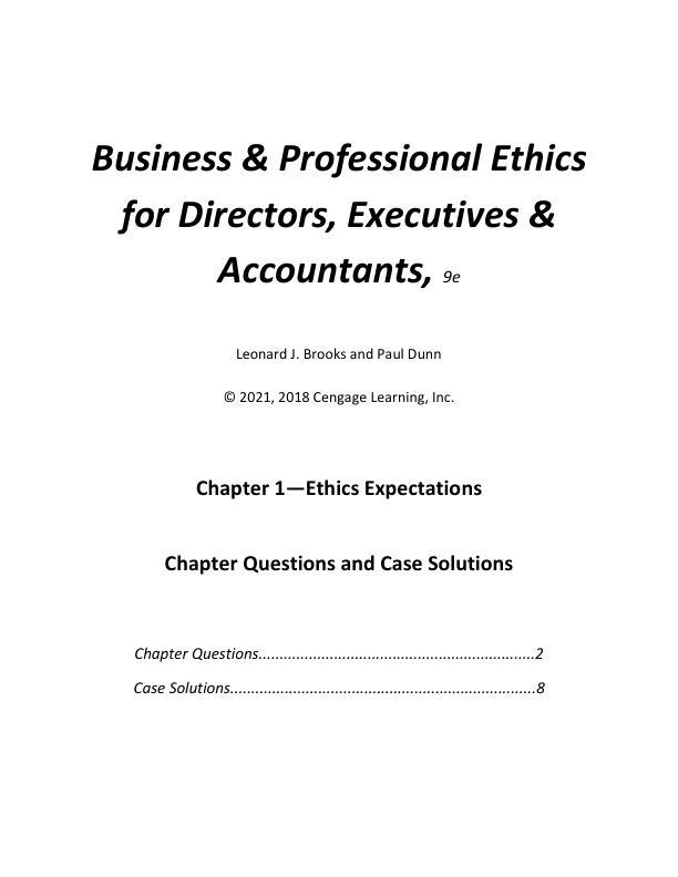 Instructor Manual, Solution Manual for Business and Professional Ethics, 9th Edition by Leonard J. Brooks and Paul Dunn - Copy.pdf