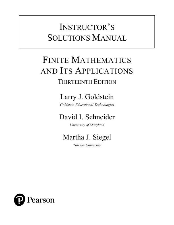 Solution Manual for Finite Mathematics And Its Applications 13th Edition Larry J. Goldstein.pdf