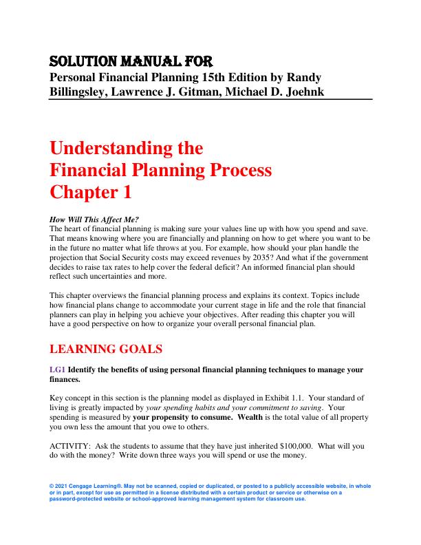 Solution Manual for Personal Financial Planning 15th Edition by Randy Billingsley, Lawrence J. Gitman, Michael D. Joehnk.pdf