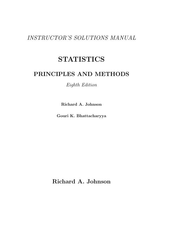 Solution Manual for Statistics Principles And Methods 8th Edition Richard A. Johnson.pdf