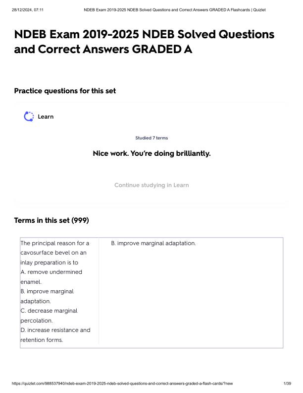 NDEB Exam 2019-2025 NDEB Solved Questions and Correct Answers GRADED A.pdf