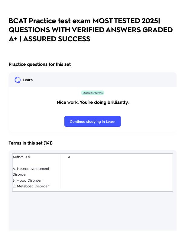 BCAT Practice test exam MOST TESTED 2025_ QUESTIONS WITH VERIFIED ANSWERS GRADED A+ _ ASSURED SUCCESS.pdf