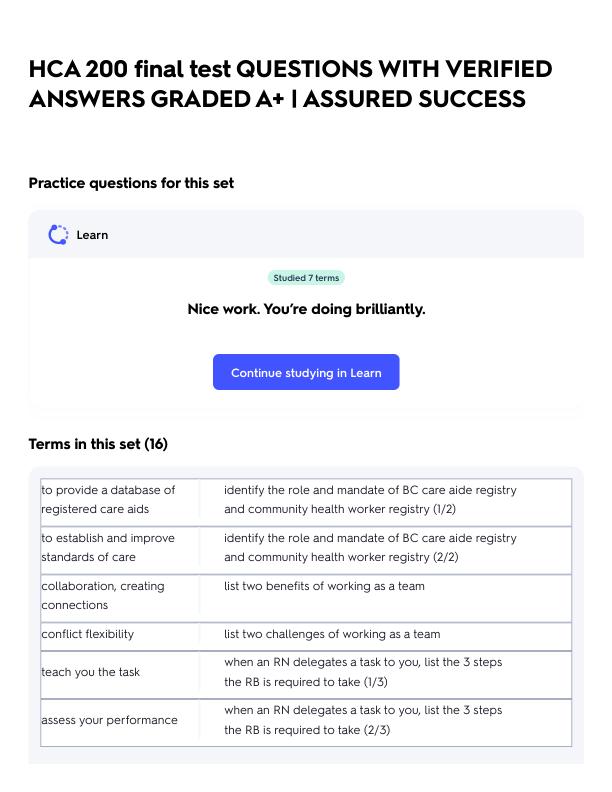 HCA 200 final test QUESTIONS WITH VERIFIED ANSWERS GRADED A+ _ ASSURED SUCCESS.pdf