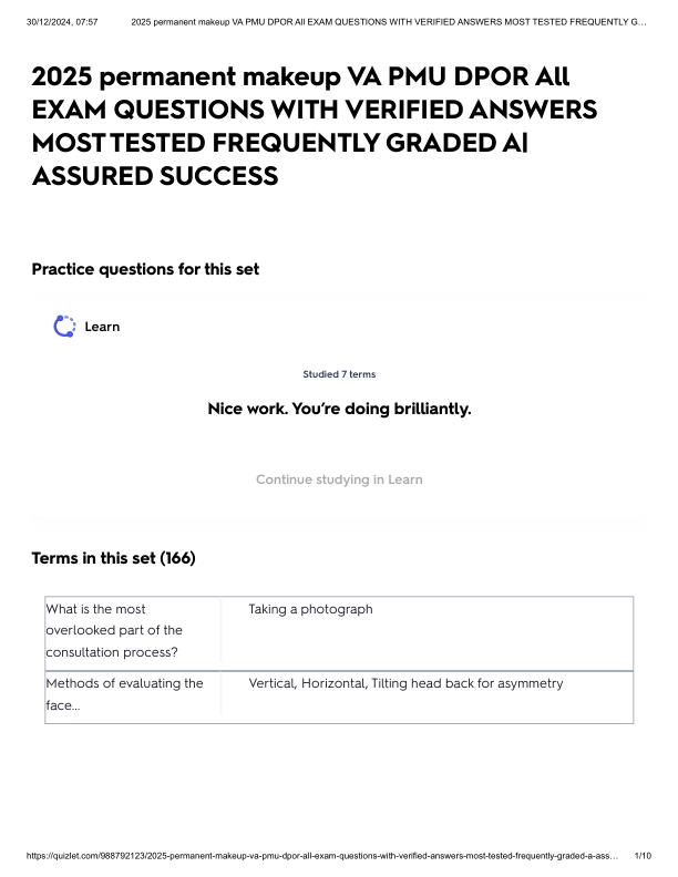 2025 permanent makeup VA PMU DPOR All EXAM QUESTIONS WITH VERIFIED ANSWERS MOST TESTED FREQUENTLY GRADED A_ ASSURED SUCCESS.pdf