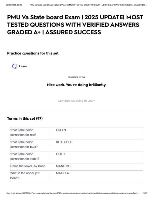 PMU Va State board Exam _ 2025 UPDATE_ MOST TESTED QUESTIONS WITH VERIFIED ANSWERS GRADED A+ _ ASSURED SUCCESS.pdf