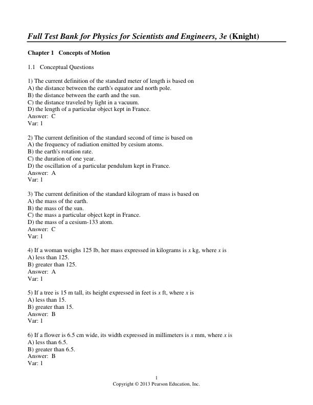 Full Test Bank for Physics for Scientists and Engineers, 3e (Knight).pdf