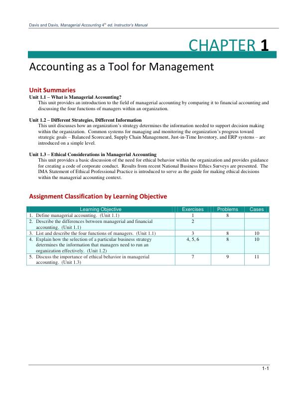 Instructor’s Manual for Managerial Accounting 4th Edition by Charles E. Davis, Elizabeth Davis.pdf