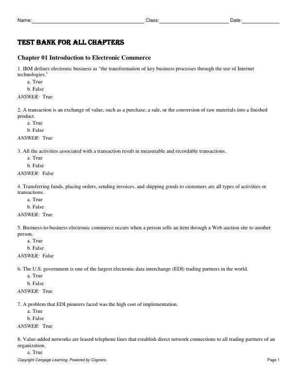 Test Bank for Electronic Commerce 12th Edition by Gary Schneider.pdf