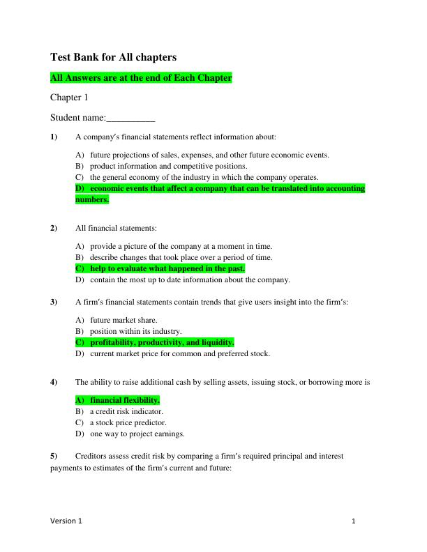 Test Bank for Financial Reporting and Analysis 8th Edition by Lawrence Revsine, Daniel Collins, Bruce Johnson, Fred Mittelstaedt, Leonard Soffer.pdf