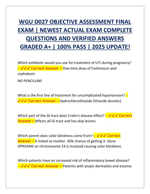 WGU D027 OBJECTIVE ASSESSMENT FINAL EXAM.pdf