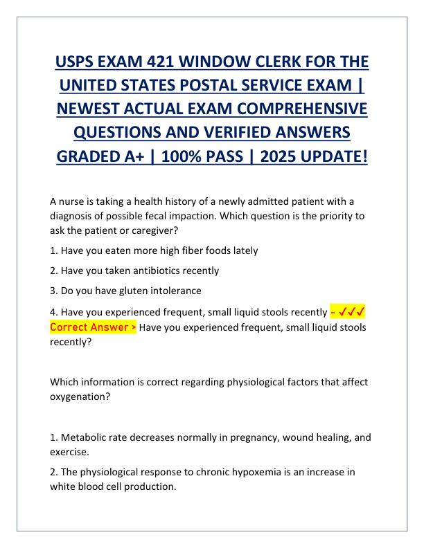 USPS EXAM 421 WINDOW CLERK FOR THE UNITED STATES POSTAL SERVICE EXAM 2025.pdf