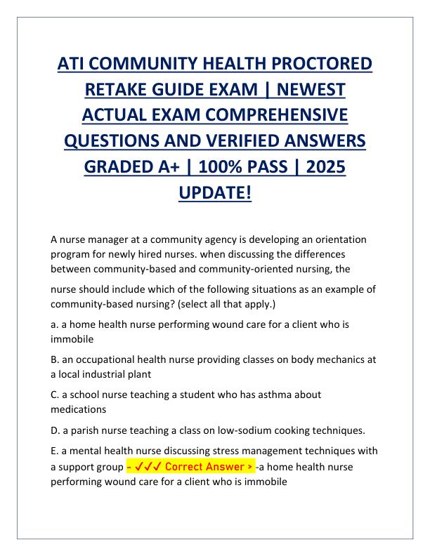 ATI COMMUNITY HEALTH PROCTORED RETAKE GUIDE EXAM.pdf