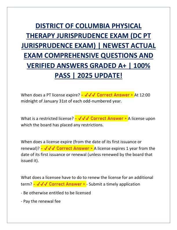 DISTRICT OF COLUMBIA PHYSICAL THERAPY JURISPRUDENCE EXAM.pdf