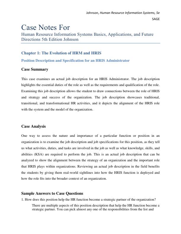 Case Notes For Human Resource Information Systems Basics, Applications, and Future Directions 5th Edition Johnson.pdf