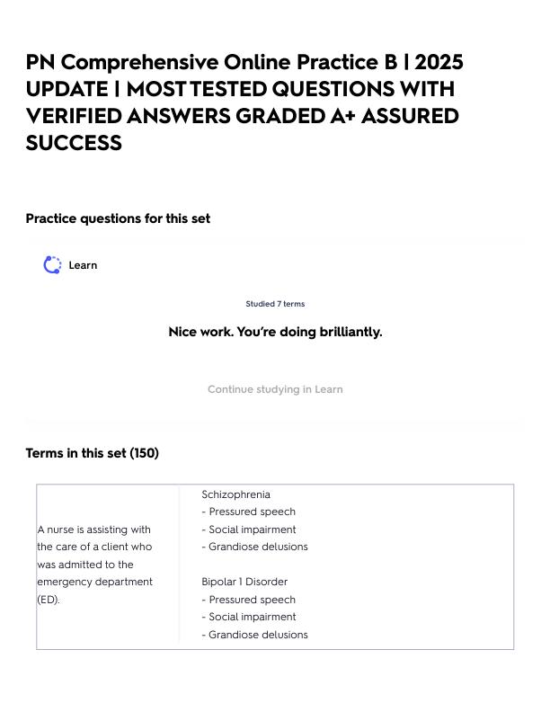 PN Comprehensive Online Practice B _ 2025 UPDATE _ MOST TESTED QUESTIONS WITH VERIFIED ANSWERS GRADED A+ ASSURED SUCCESS.pdf