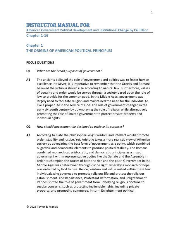 Instructor Manual for American Government Political Development and Institutional Change 12th Edition By Cal Jillson.pdf