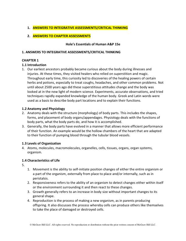 INTEGRATIVE and Chapter Hole's Essentials of Human Anatomy and Physiology 15th Edition By Charles Welsh Chapter 1-20.pdf