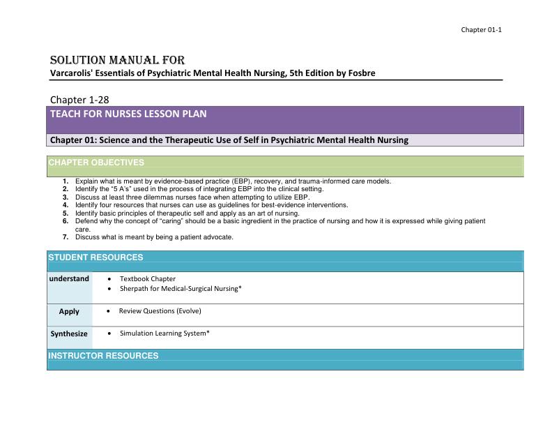 Solution Manual For Varcarolis’ Essentials of Psychiatric Mental Health Nursing A Communication Approach to Evidence-Based Care 5th Edition by Chyllia D Fosbre.pdf