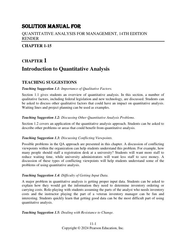 Solution Manual for Quantitative Analysis for Management, 14th edition by Barry Render, Ralph M. Stair Jr, Michael E. Hanna, Trevor S. Hale.pdf