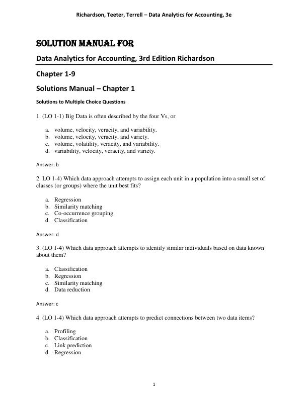 Solution Manual For Data Analytics for Accounting, 3rd Edition Richardson.pdf