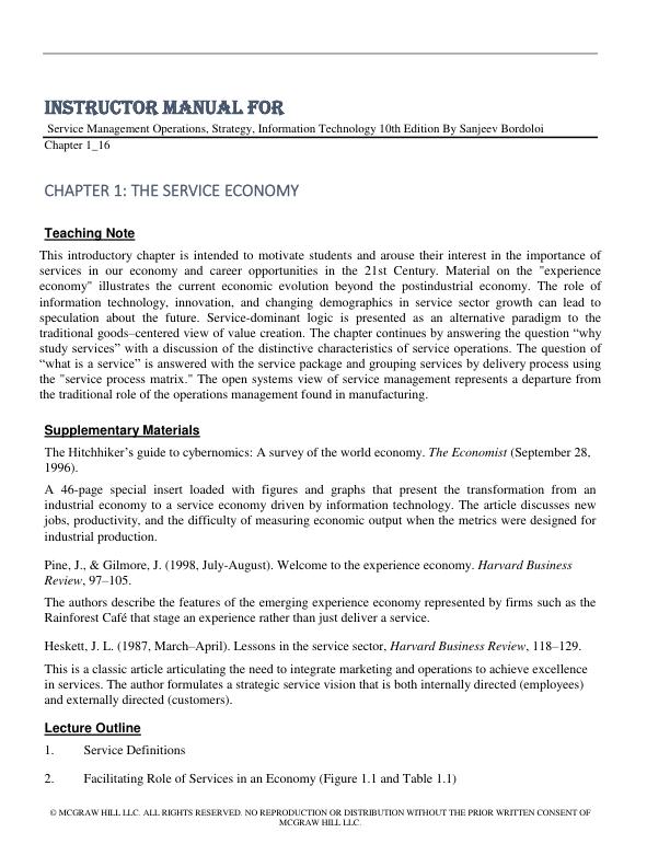 Instructor Solution Manual for Service Management Operations, Strategy, Information Technology 10th Edition By Sanjeev Bordoloi.pdf