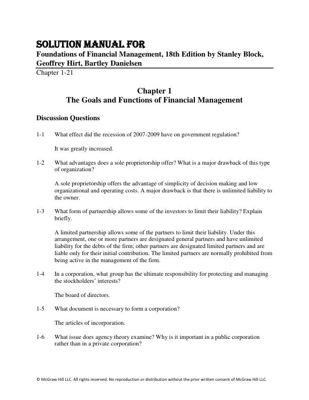 Solution Manual For Foundations of Financial Management, 18th Edition by Stanley Block, Geoffrey Hirt, Bartley Danielsen.pdf