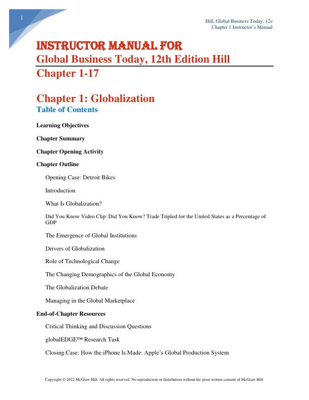 Solution Manual for Global Business Today, 12th Edition by Charles W. L. Hill.pdf