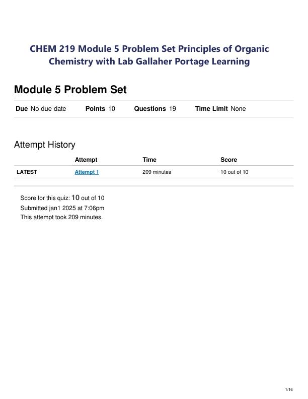 CHEM 219 Module 5 Problem Set Principles of Organic Chemistry with Lab Gallaher Portage Learning.pdf