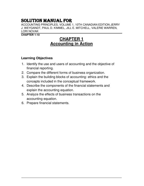 Solution Manual For Accounting Principles, Volume 1, 10th Canadian Edition Jerry J. Weygandt, Paul D. Kimmel, Jill E. Mitchell, Valerie Warren, Lori Novak Chapter 1-10.pdf