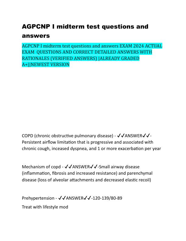 AGPCNP I midterm test questions and answers.pdf