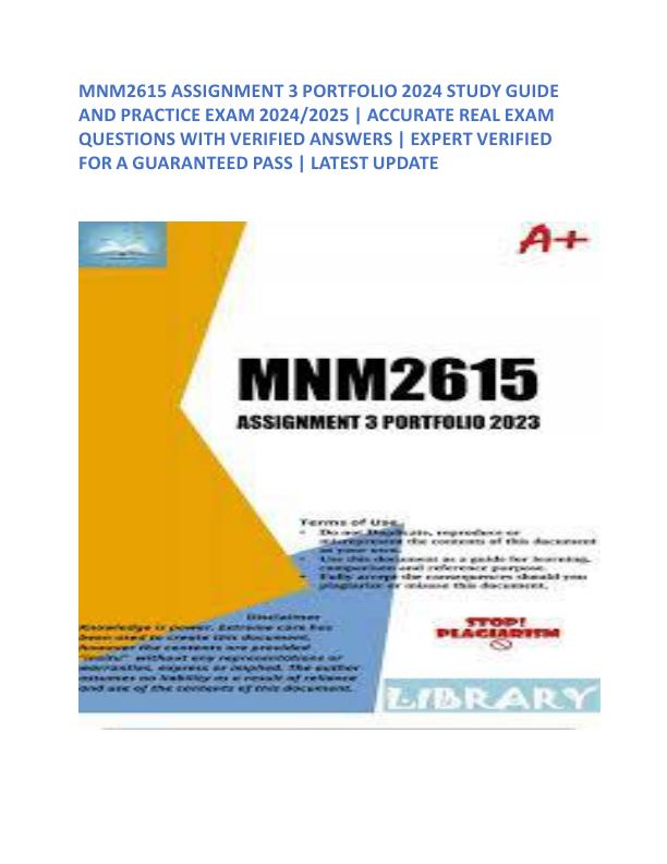 MNM2615 ASSIGNMENT 3 PORTFOLIO 2024 STUDY GUIDE AND PRACTICE EXAM 2024.pdf