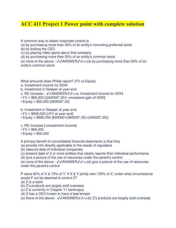 ACC 411 Project 1 Power point with complete solution.pdf