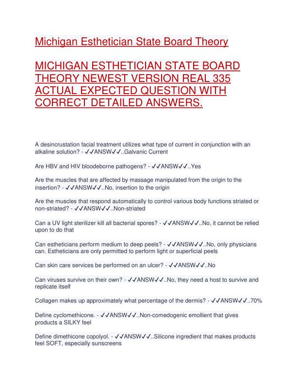 Michigan Esthetician State Board Theory.pdf