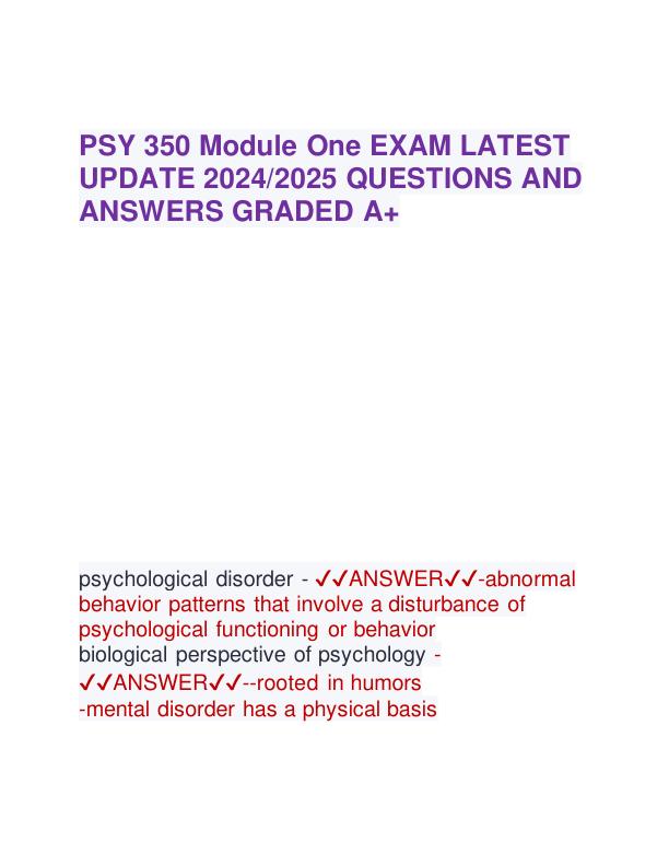 PSY 350 Module One EXAM LATEST UPDATE 2024.pdf