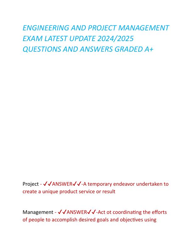 ENGINEERING AND PROJECT MANAGEMENT EXAM LATEST UPDATE 2024.pdf