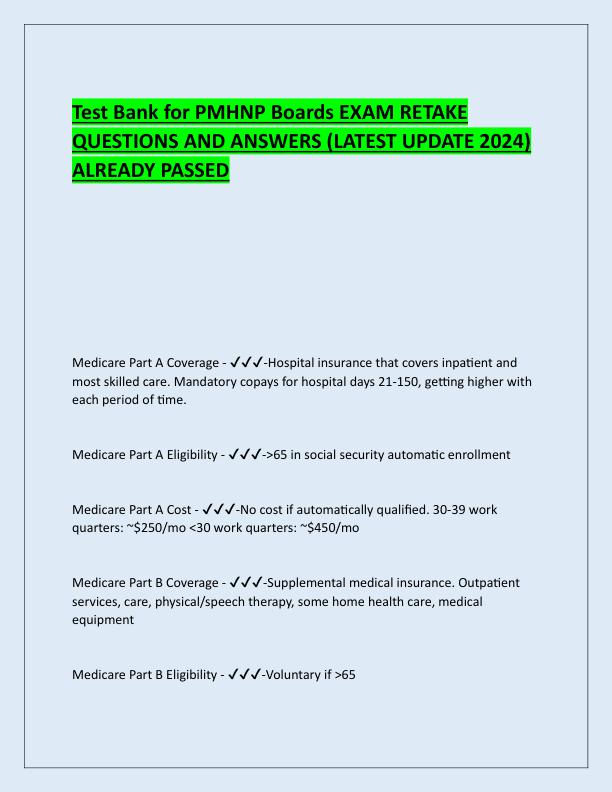 Test Bank for PMHNP Boards EXAM RETAKE QUESTIONS AND ANSWERS.pdf